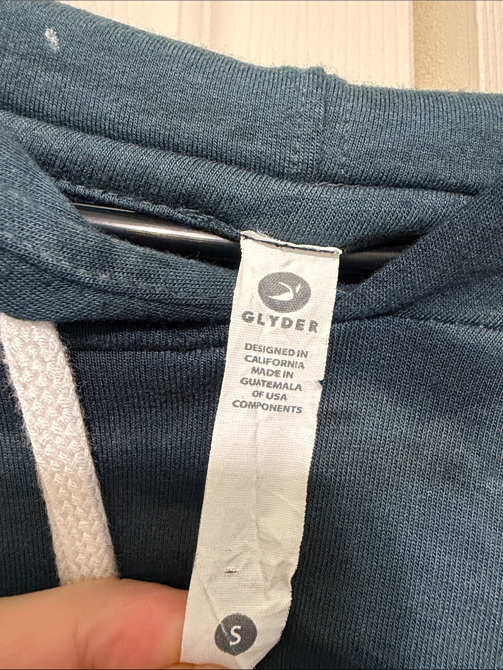 Glyder Navy Tie-Dye Hooded Sweatshirt with White Drawstrings - Picture 2 of 4